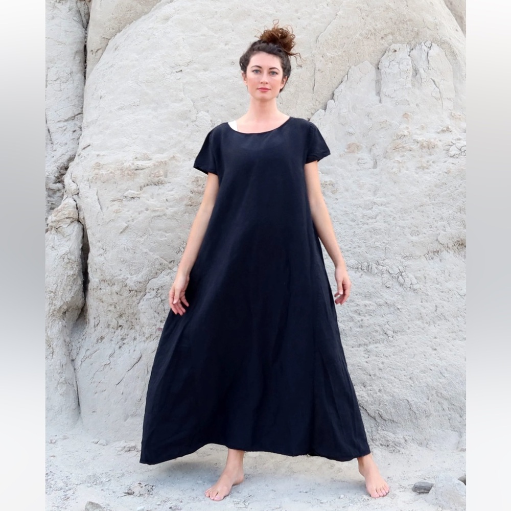 Gaia Conceptions Everyday Wanderer Silk Crepe long flowy maxi dress brand new - Picture 14 of 16